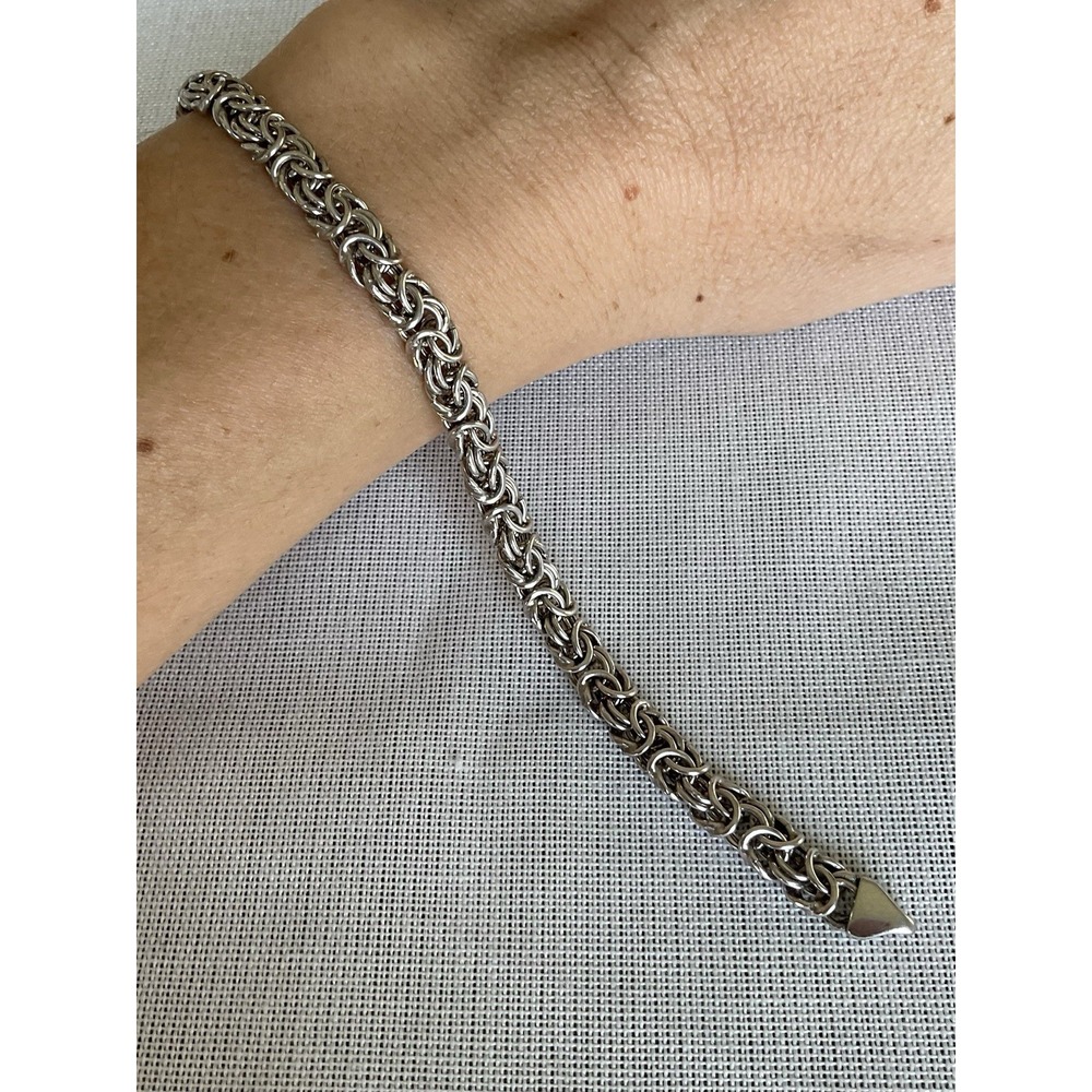 925 Italy Sterling Silver Byzantine Bracelet Vintage ESTATE Jewelry - Picture 5 of 6